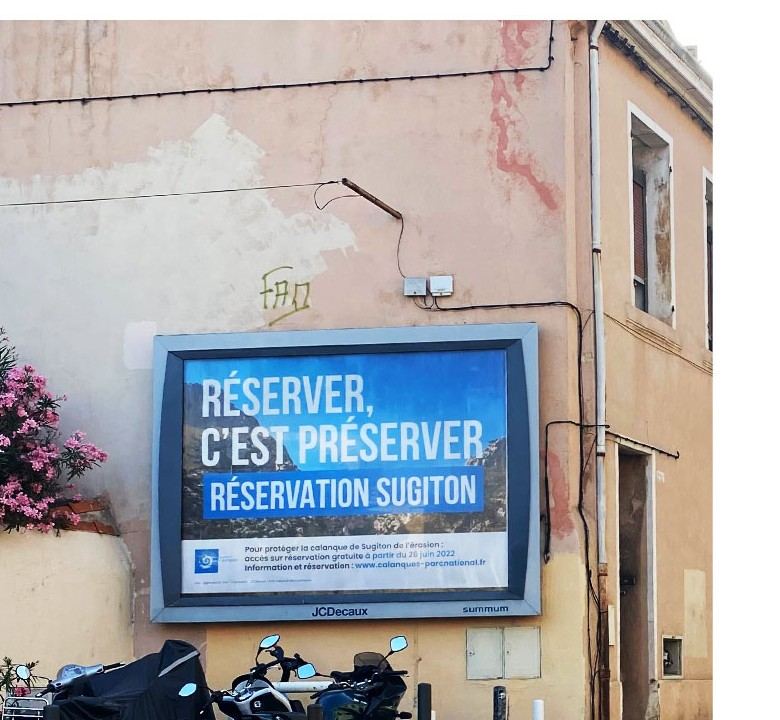 Affichage mural Réserver, c’est préserver pour le Parc national des Calanques