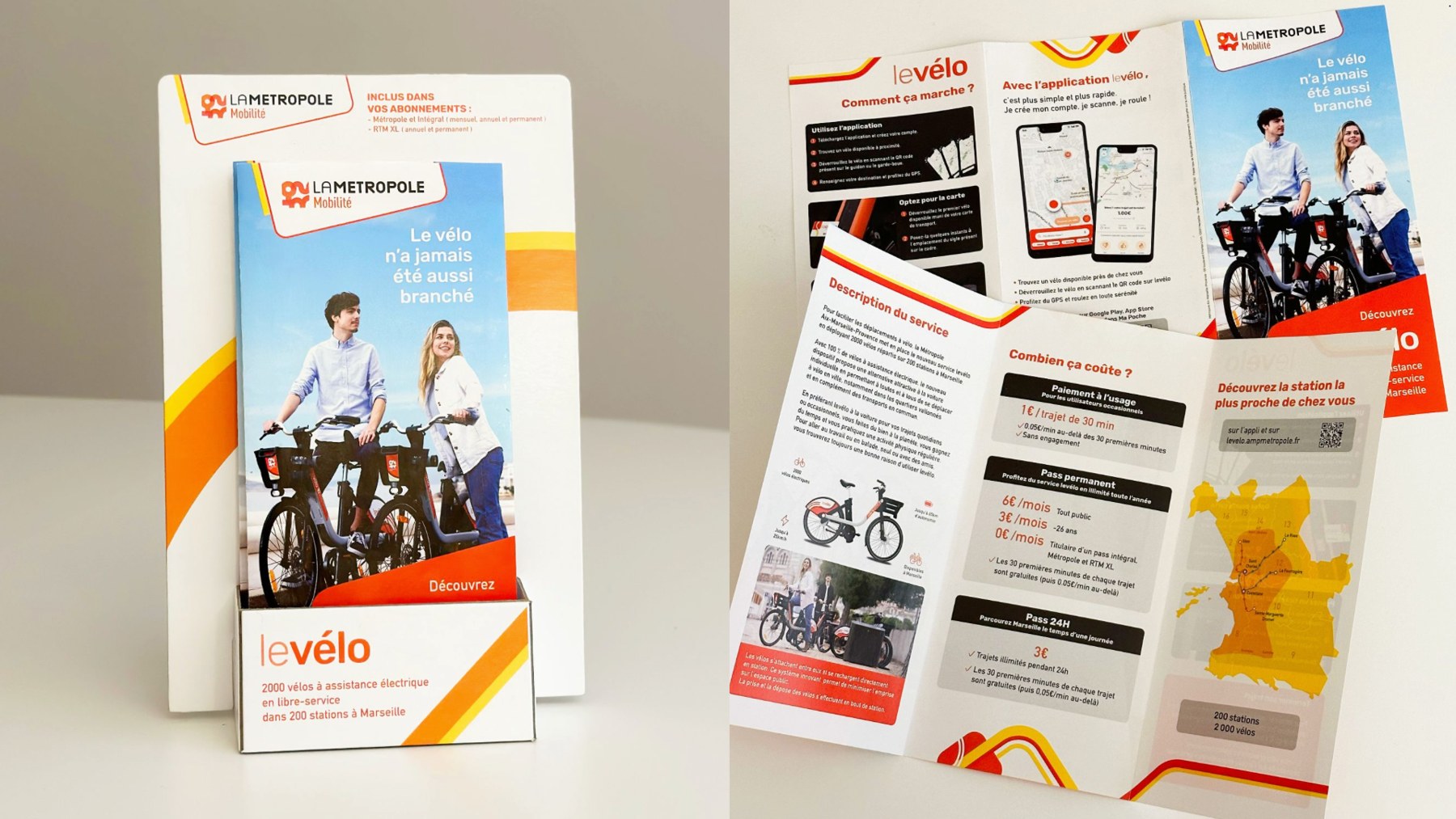 Levélo Marseille — dépliant et présentoir
